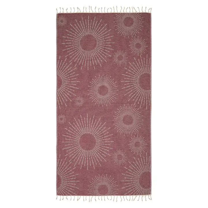 Sunbright Turkish Towels with Terry Backing 35x70 Burgundy