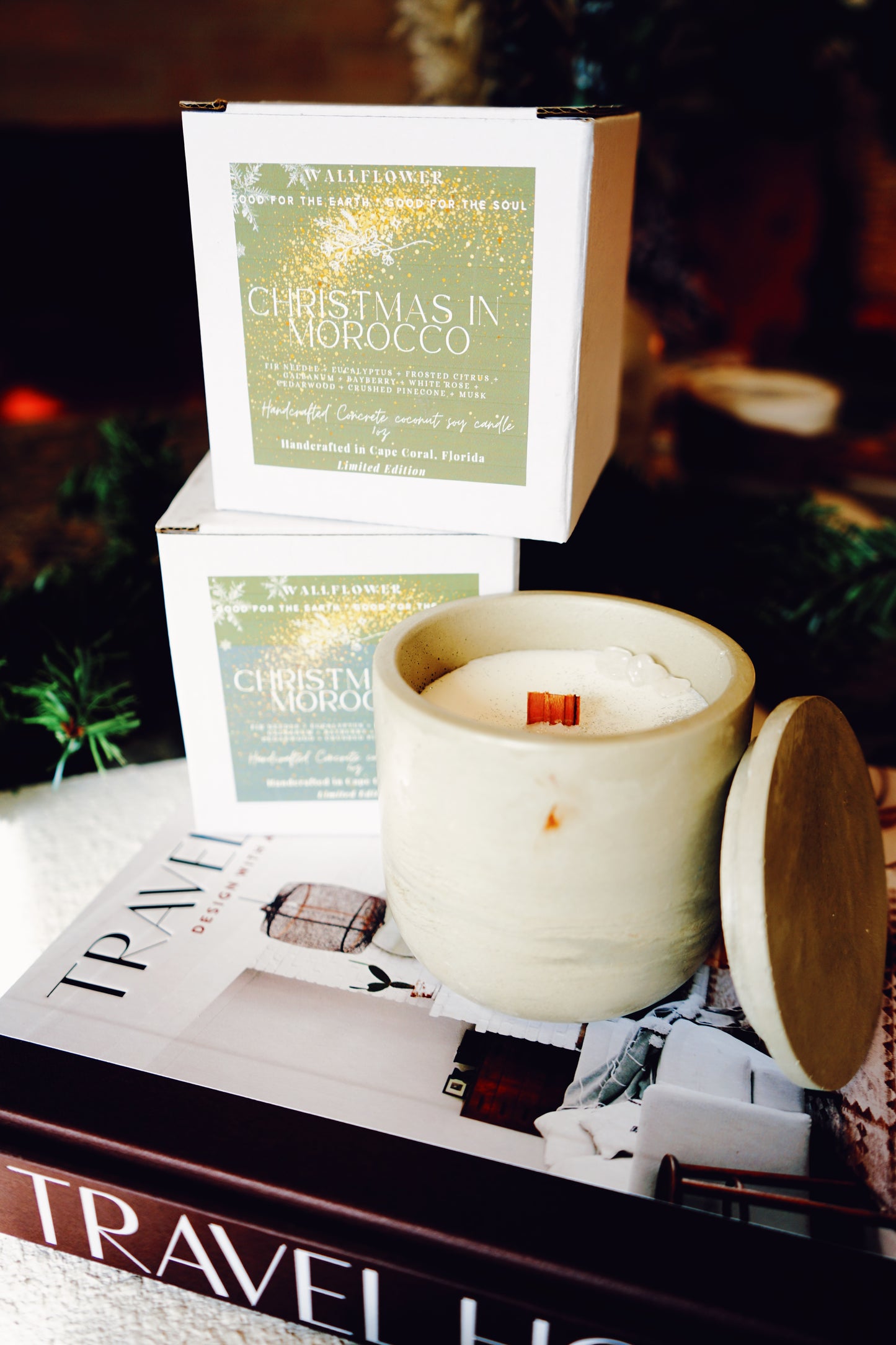 Seasonal Holiday Concrete Candle collection