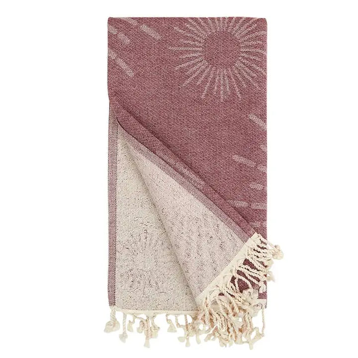 Sunbright Turkish Towels with Terry Backing 35x70 Burgundy