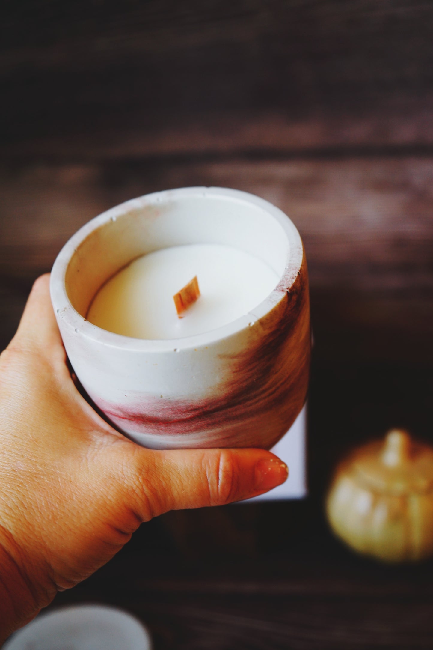 Golden Harvest Concrete Candle