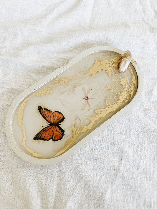 Butterfly Oval Tray