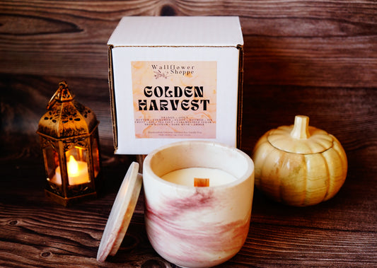 Golden Harvest Concrete Candle