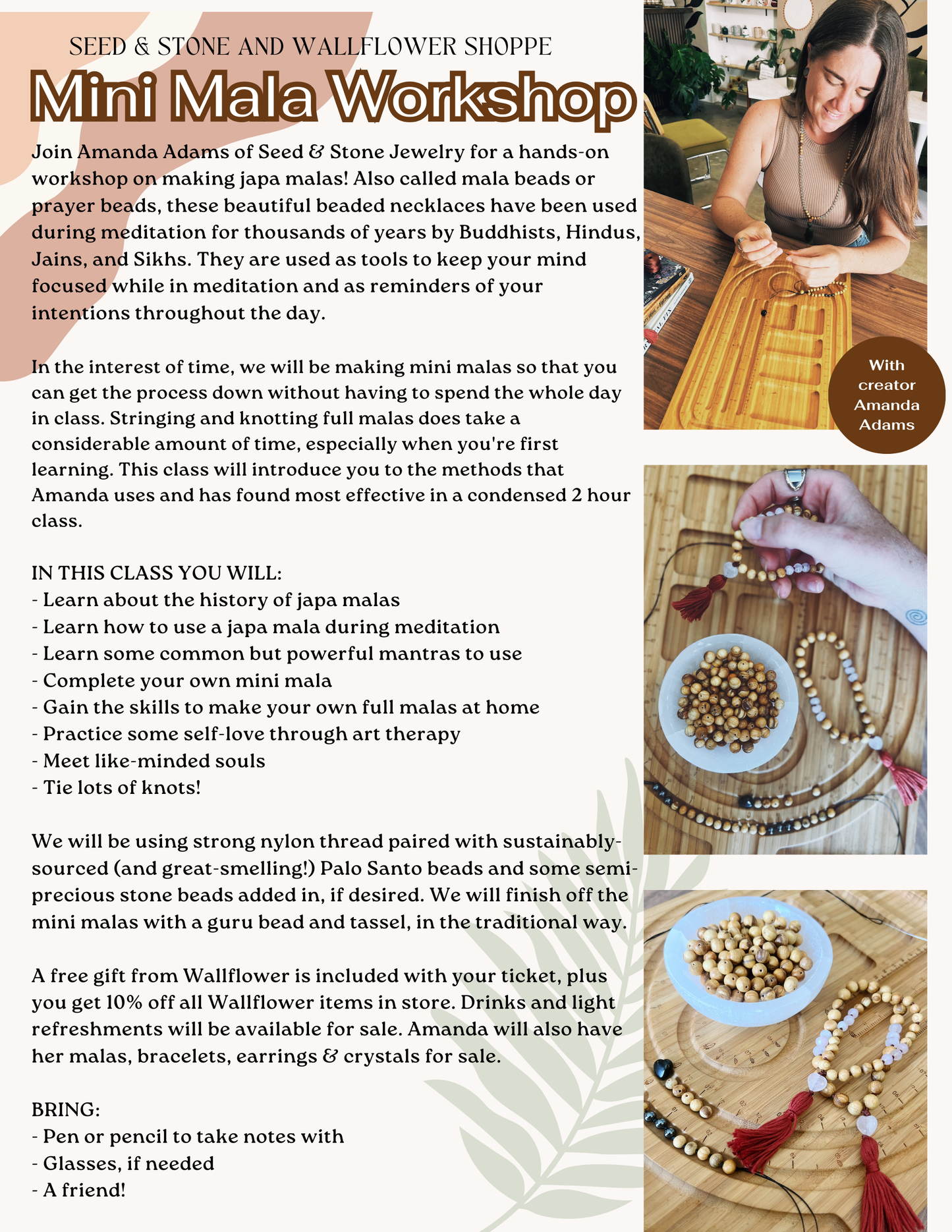 Mini Mala Workshop Event