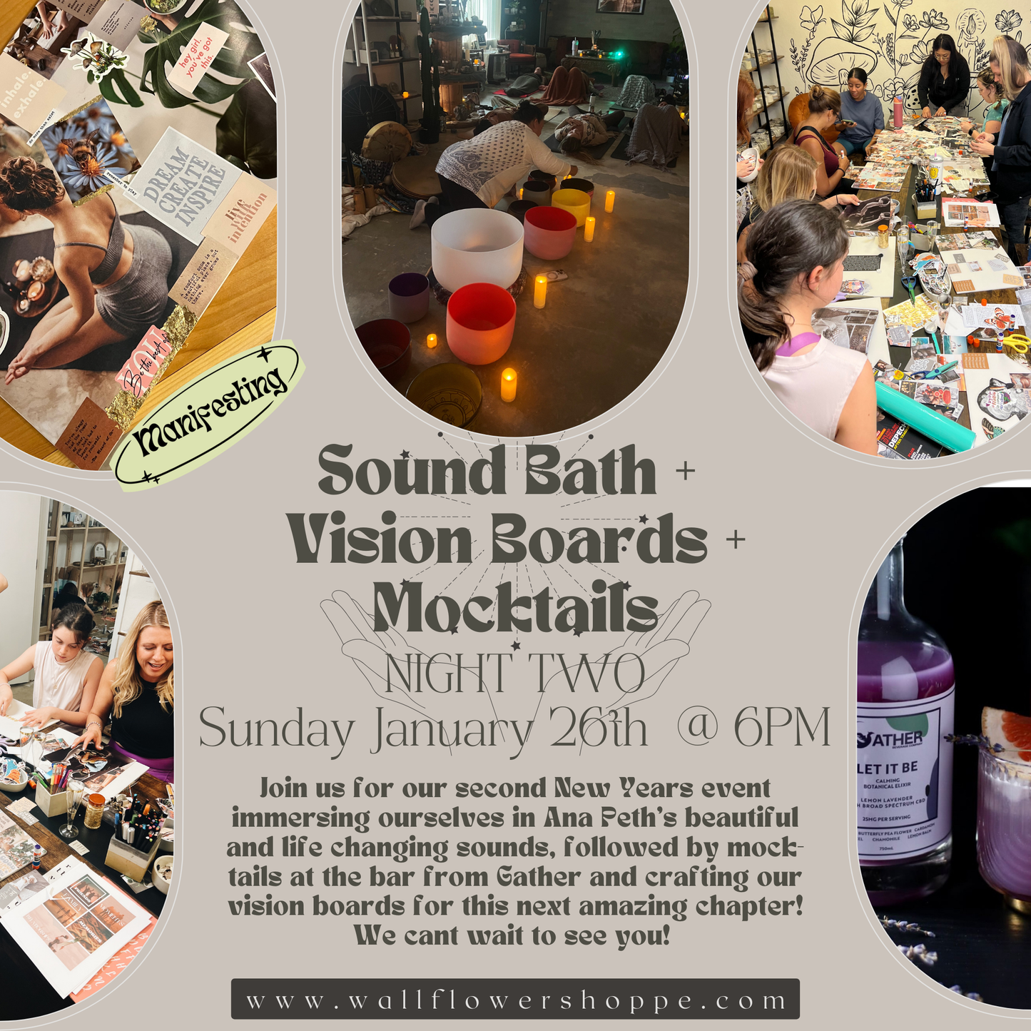 Full Moon Sound Bath and Vision Board Night SUNDAY NIGHT the 26th